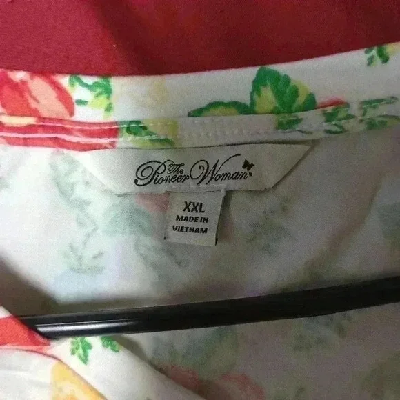 Pioneer Woman Floral Cabbage Rose 3/4 Sleeve Soft XXL Shirt Top Blouse - Picture 3 of 6